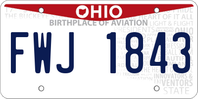 OH license plate FWJ1843