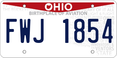 OH license plate FWJ1854