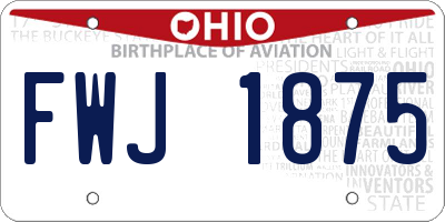 OH license plate FWJ1875