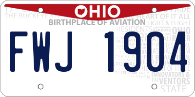 OH license plate FWJ1904