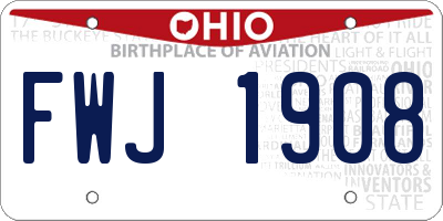OH license plate FWJ1908