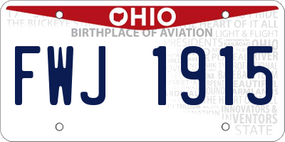 OH license plate FWJ1915