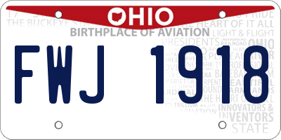 OH license plate FWJ1918