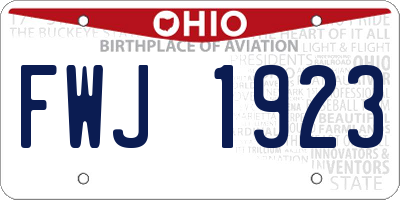 OH license plate FWJ1923
