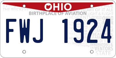 OH license plate FWJ1924