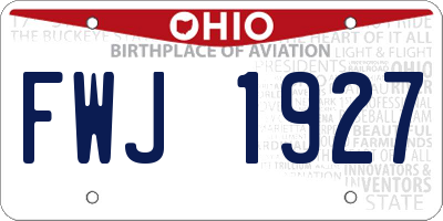 OH license plate FWJ1927
