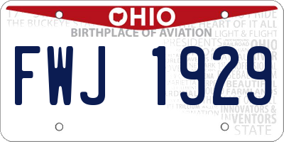 OH license plate FWJ1929