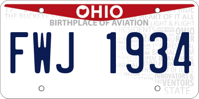 OH license plate FWJ1934
