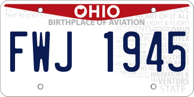 OH license plate FWJ1945