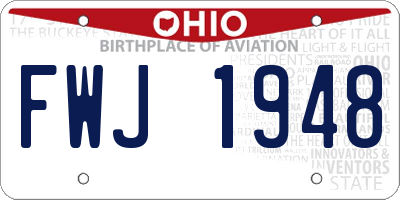 OH license plate FWJ1948