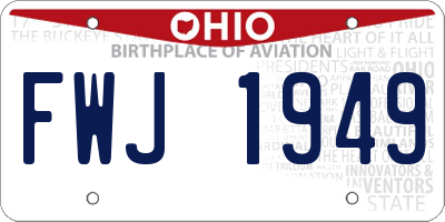 OH license plate FWJ1949