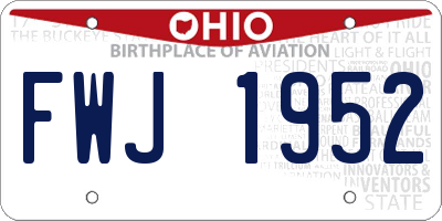 OH license plate FWJ1952