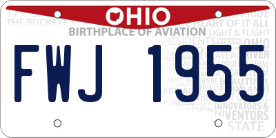 OH license plate FWJ1955