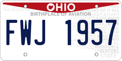 OH license plate FWJ1957