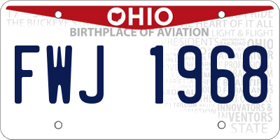 OH license plate FWJ1968