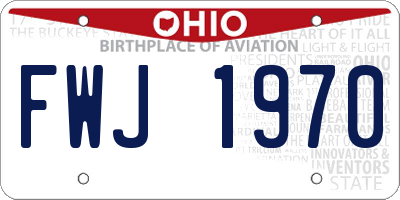 OH license plate FWJ1970
