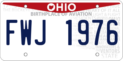 OH license plate FWJ1976