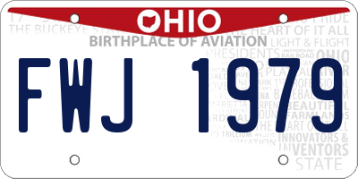 OH license plate FWJ1979