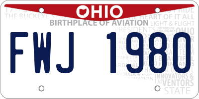 OH license plate FWJ1980