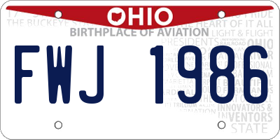 OH license plate FWJ1986