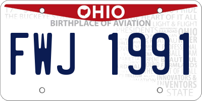 OH license plate FWJ1991