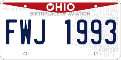 OH license plate FWJ1993