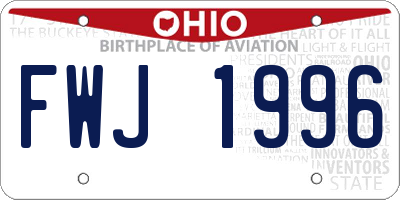 OH license plate FWJ1996