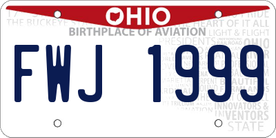 OH license plate FWJ1999