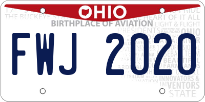 OH license plate FWJ2020