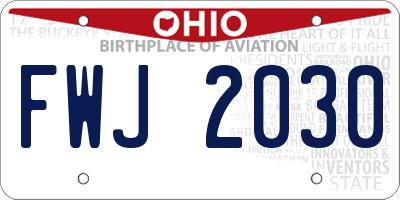OH license plate FWJ2030