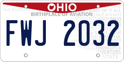 OH license plate FWJ2032