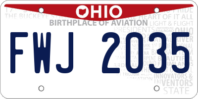 OH license plate FWJ2035