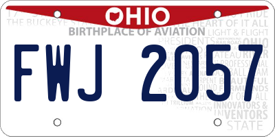 OH license plate FWJ2057