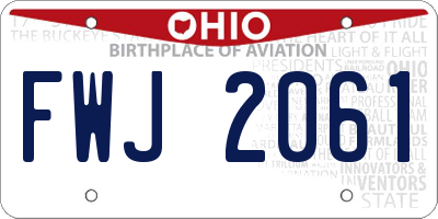 OH license plate FWJ2061