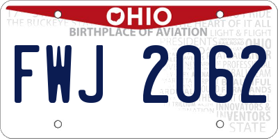 OH license plate FWJ2062