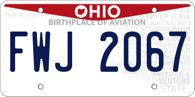 OH license plate FWJ2067