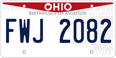 OH license plate FWJ2082