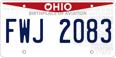 OH license plate FWJ2083