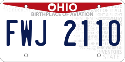 OH license plate FWJ2110