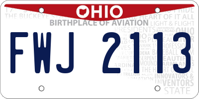 OH license plate FWJ2113