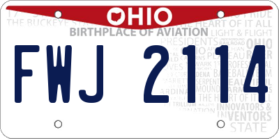 OH license plate FWJ2114