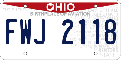 OH license plate FWJ2118