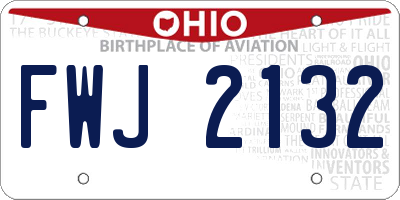 OH license plate FWJ2132