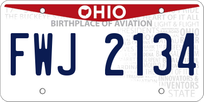 OH license plate FWJ2134