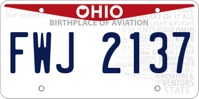 OH license plate FWJ2137