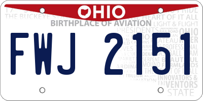 OH license plate FWJ2151