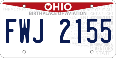 OH license plate FWJ2155