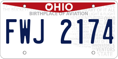 OH license plate FWJ2174