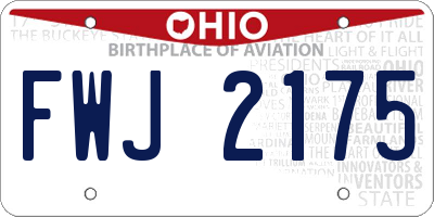 OH license plate FWJ2175