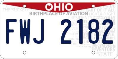 OH license plate FWJ2182